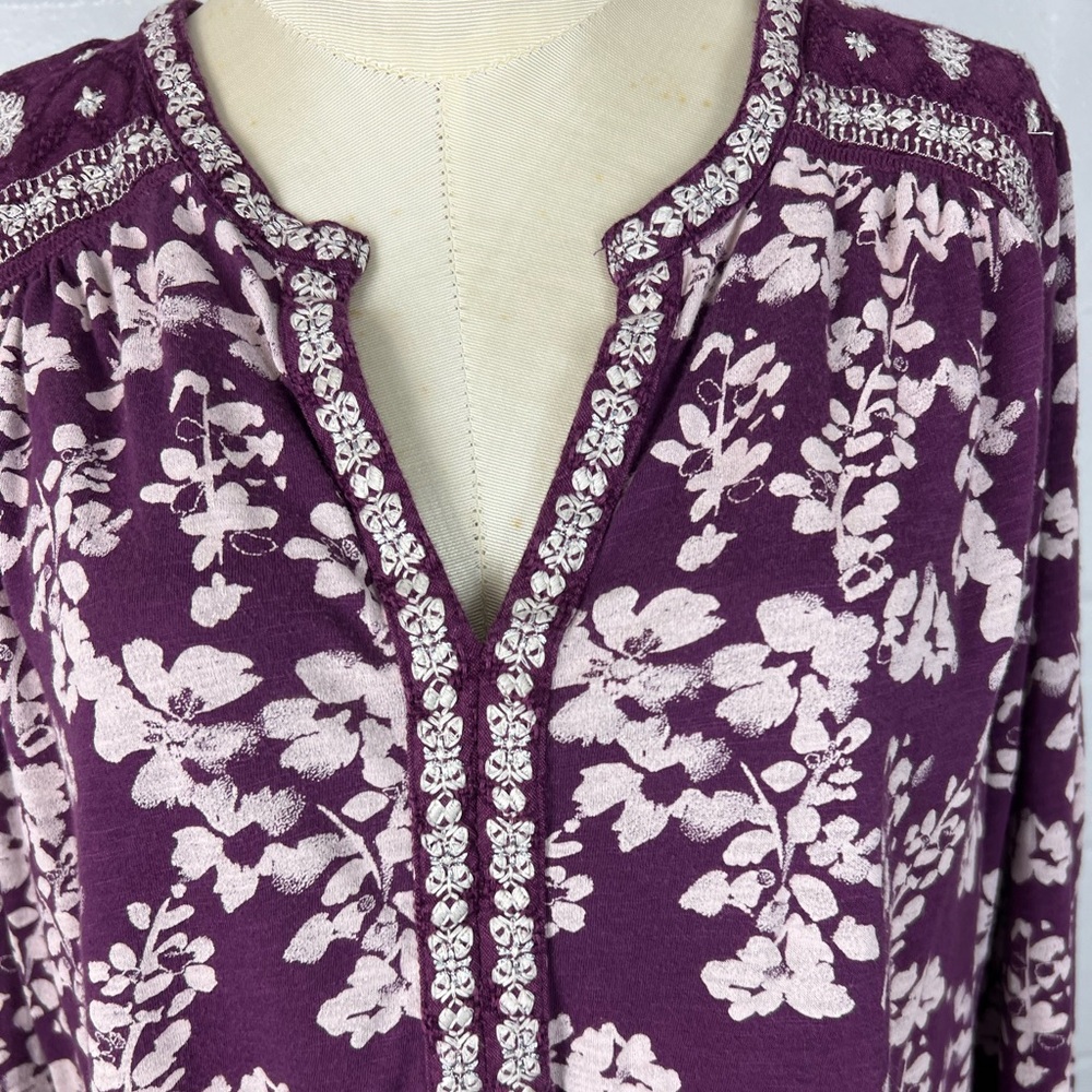 Lucky Brand top size 2X embroidered Boho comfortable plus size shirt - Picture 2 of 9